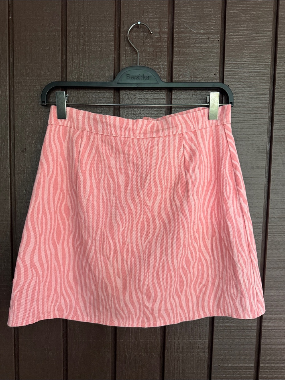 Cider Pink Wave-Pattern A-Line Mini Skirt